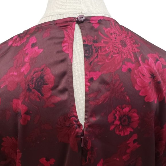 CT769 Chelsea.28 NWT Ladies Burgundy Short Sleeve dress - Picture 4 of 9